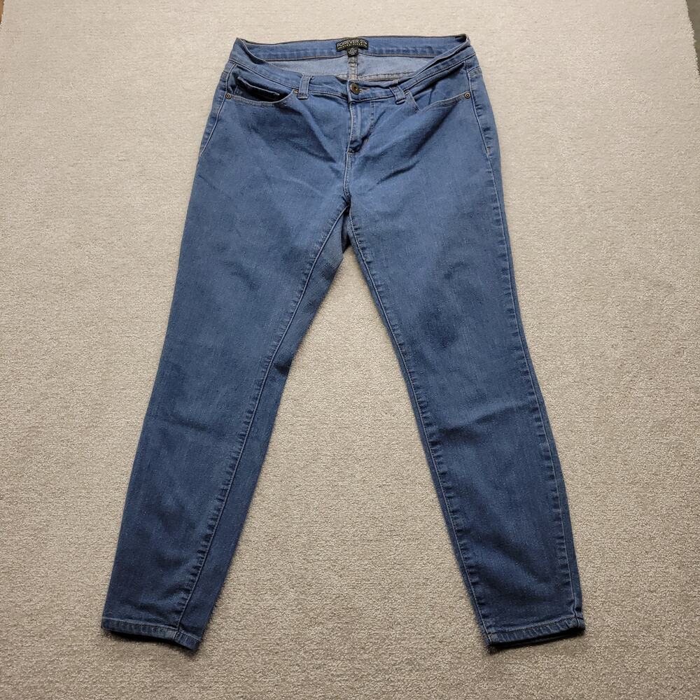 Forever 21 Plus Womens Size 14 Short Skinny Jeans Blue Denim Stretch